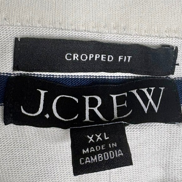 J Crew Cropped Boatneck T-shirt in Mariner Cotton Blue Stripe Sz 2X NEW Preppy - Picture 5 of 7